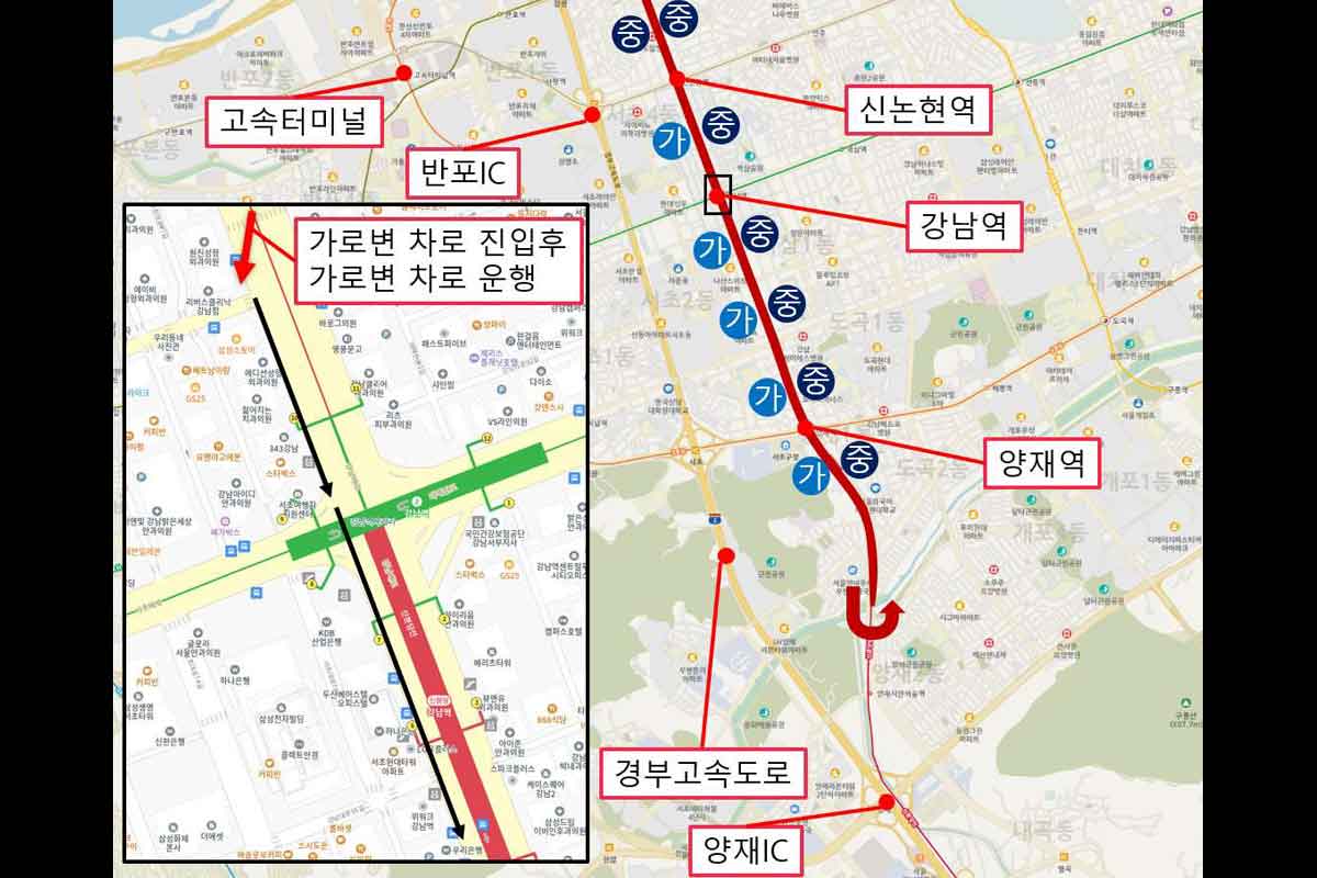 버스-광역버스-강남-명동-교통흐름-직장인-출퇴근